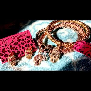 Skull Bundle Betsey Johnson Earrings & Bracelets
